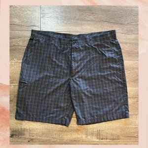Dark Gray Plaid Soft Casual Shorts